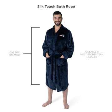Northwest NFL New England Patriots Unisex-Adult Silk Touch Bath Robe, Large/X-Large, Team Colors