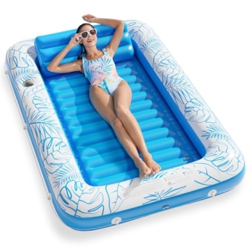 Inflatable Tanning Pool Lounger Float - Jasonwell 4 in 1 Sun Tan Tub Sunbathing Pool Lounge Raft Flo...