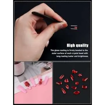 3100Pcs Red Rhinestones Nail Art Kit for DIY Crafts