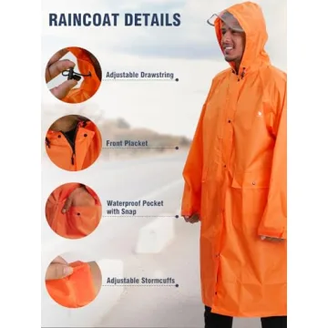 ANYOO Waterproof Reflective Rain Poncho for Outdoor Safety