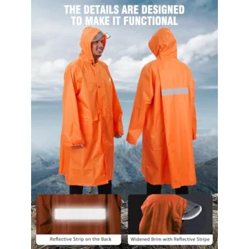 ANYOO Waterproof Reflective Rain Poncho for Outdoor Safety