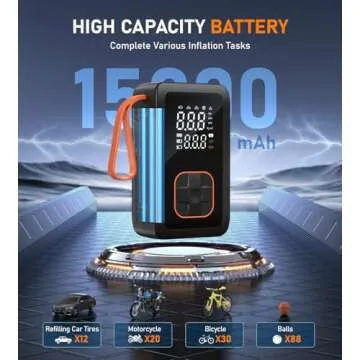 Portable Tire Inflator with 180PSI Cordless Design