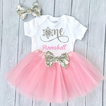 Funmunchkins Winter Onederland Baby Girl Birthday Outfit
