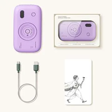 20000mAh Portable Charger with Built in Cables, 22.5W Fast Charging USB Power Bank, 5 Output Ports,Built in 2 Cables Compatible for iPhone, Samsung, Huawei, iPad, and All Smart Devices(Purple)