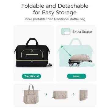 BAGSMART Rolling Duffle Bag - Travel with Ease and Style