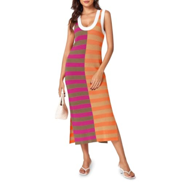 Stylish Wenrine Women's Summer Striped Maxi Dress - Breathable & Elegant