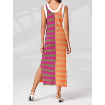 Wenrine Women's Summer Striped Maxi Dress - Comfort & Style