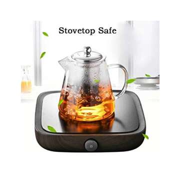 Glass Teapot with Infuser 43oz Stovetop Safe Perfect for Loose Leaf Tea Maker Set