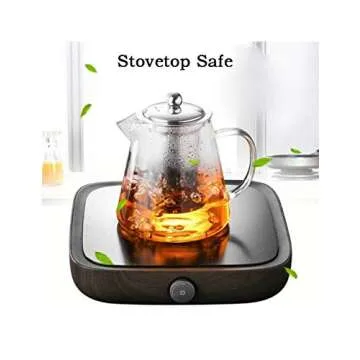 Glass Teapot with Infuser 43oz Stovetop Safe Perfect for Loose Leaf Tea Maker Set