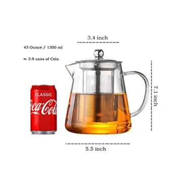 Elegant Glass Teapot with Infuser for Loose Leaf