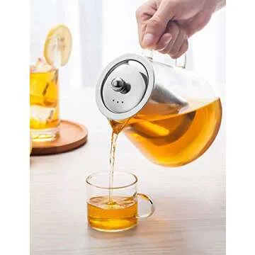 Elegant Glass Teapot with Infuser for Loose Leaf