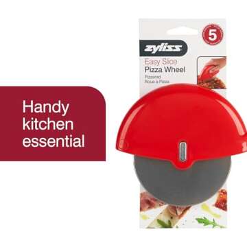 Zyliss Pizza Wheel - Handheld Pizza Cutter with Removable Blade - Plastic Pizza Cutter with Stainles...