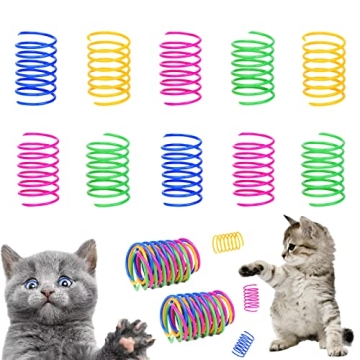 ISMARTEN Cat Spring Toy (100 Pack) - Interactive and Colorful Toys for Kittens