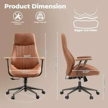 OvioS Office Chair: Stylish Ergonomic Suede Executive Chair with Lumbar Support