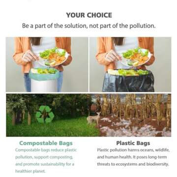 Compostable Trash Bags 1.2 Gallon 150 Packs,AYOTEE Small Compost Bags,Small Biodegradable Trash Bags Green Are Suitable For 1-2 Gallon And 4-8 Liter Small Trash bags can liner