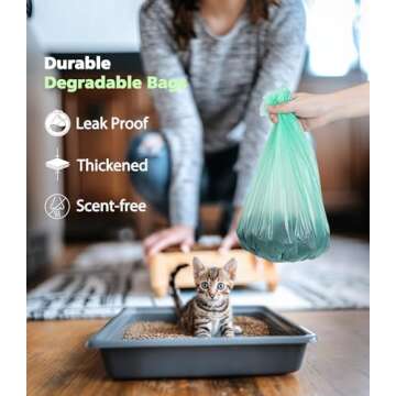 Compostable Trash Bags 1.2 Gallon 150 Packs,AYOTEE Small Compost Bags,Small Biodegradable Trash Bags Green Are Suitable For 1-2 Gallon And 4-8 Liter Small Trash bags can liner