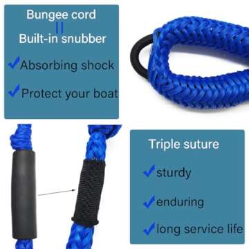 Durable Bungee Dock Lines for Secure Boat Ties and Mooring