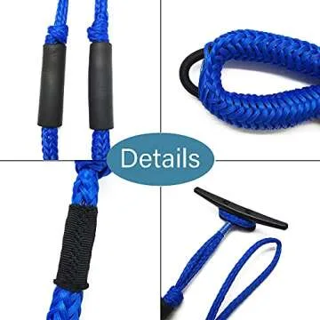 Durable Bungee Dock Lines for Secure Boat Ties and Mooring