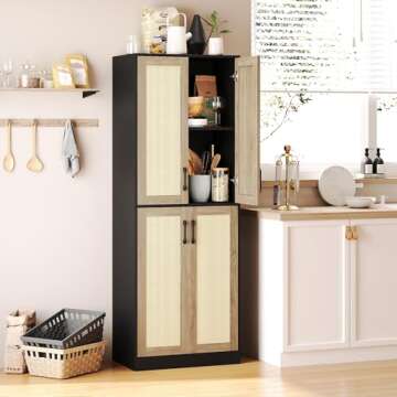 Elegant Rattan Storage Cabinet - Functional & Stylish Home Solution