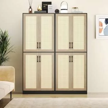 Storage Cabinet - Elegant Rattan Storage for Any Room