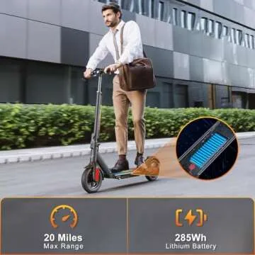 Caroma E22 PRO Electric Scooter Adults, 350W Motor,20Miles Range&20Mph, Foldable Commute Electric Scooter Adults,E Scooter with Cruise Control&Dual Braking System,Smart App Control&LED Display(Black)