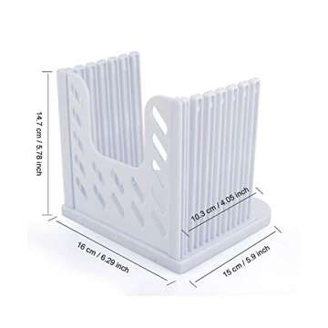 Adjustable Toast Slicer/ Cutting Guide for Homemade Bread, Plastic Bread Slicer Loaf for Slicing Bread Foldable Kitchen Baking Tools (White)