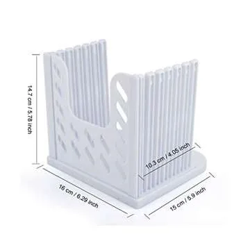 Adjustable Toast Slicer/ Cutting Guide for Homemade Bread, Plastic Bread Slicer Loaf for Slicing Bread Foldable Kitchen Baking Tools (White)