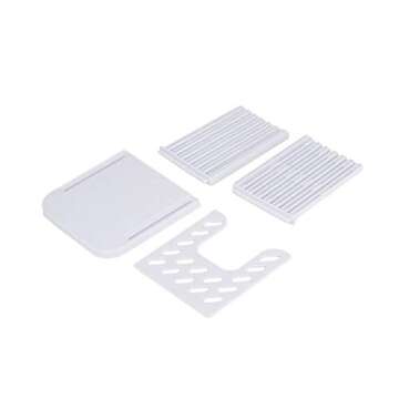 Adjustable Toast Slicer/ Cutting Guide for Homemade Bread, Plastic Bread Slicer Loaf for Slicing Bread Foldable Kitchen Baking Tools (White)