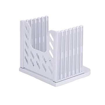 Adjustable Toast Slicer/ Cutting Guide for Homemade Bread, Plastic Bread Slicer Loaf for Slicing Bread Foldable Kitchen Baking Tools (White)