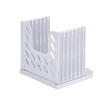 Adjustable Toast Slicer/ Cutting Guide for Homemade Bread, Plastic Bread Slicer Loaf for Slicing Bread Foldable Kitchen Baking Tools (White)