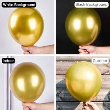 PartyWoo Metallic Gold Balloons, 127 pcs Gold Metallic Balloons Different Sizes Pack of 36 Inch 18 Inch 12 Inch 10 Inch 5 Inch Chrome Gold Balloons for Balloon Garland as Party Decorations, Gold-G101