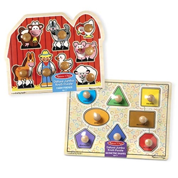 Melissa & Doug Jumbo Knob Wooden Puzzles for Toddlers