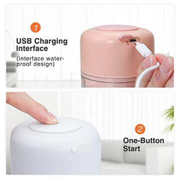 FUHUIM Mini Electric Garlic Chopper, mini chopper food processor Fits for Cutter Vegetables/Meat Grinder/Garlic Chooper/Fruits Masher/Salad Grinder(250ML)