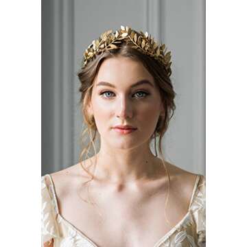 Chmier Bridal Headband Leaf Vine Headband Gold Leaf Crown Leaf Tiara Wedding Headpiece Bridesmaid Pr...