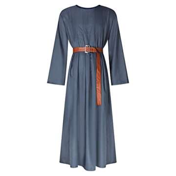 EDAUWAE Pagan Tunic Costume Wizard Cloak Robe Cosplay Grey Robe Hat Full Set Outfits for Adult