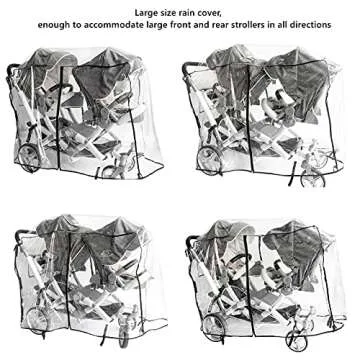 Double Stroller Rain Cover,Rain Cover for Double Tandem Stroller,Big Size Universal Rain and Wind Cover