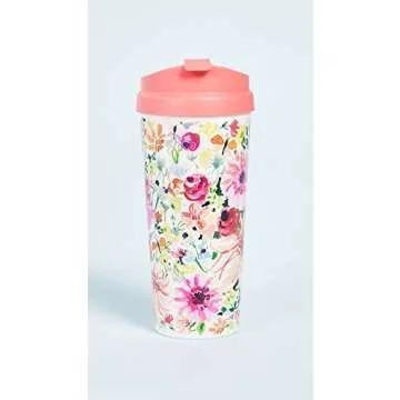 Kate Spade New York 16 Ounce Insulated Travel Mug, Floral Double Wall Thermal Tumbler for Coffee/Tea, Dahlia