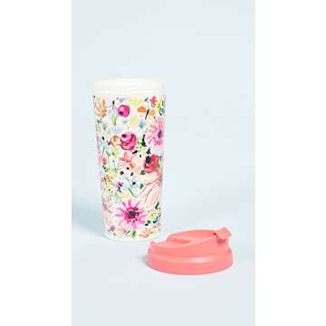 Kate Spade New York 16 Ounce Insulated Travel Mug, Floral Double Wall Thermal Tumbler for Coffee/Tea, Dahlia