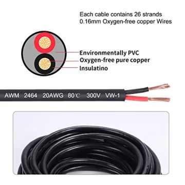 20 Gauge 2 Conductor Electrical Wire - High Performance 10FT