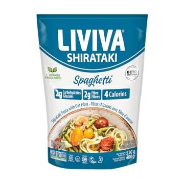 LIVIVA Low Calorie Keto-Certified Organic Shirataki Spaghetti 14 Ounce (Pack of 6)