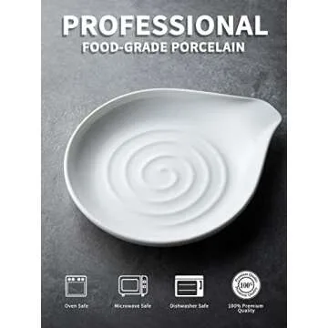 LAUCHUH Porcelain Spoon Rest for Kitchen Decor and Functionality