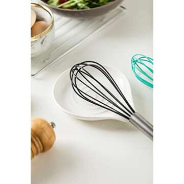 LAUCHUH Porcelain Spoon Rest for Kitchen Decor and Functionality