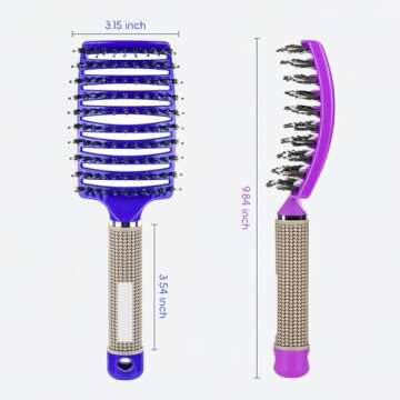 Curved Vented Hair Brush for All Hair Types 2 Pack