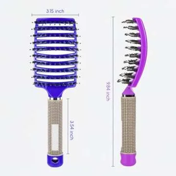 Curved Vented Hair Brush for All Hair Types 2 Pack