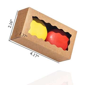 JCXGRVC 35PCS Brown Kraft Macaron Boxes with Window - Perfect for Weddings & Parties