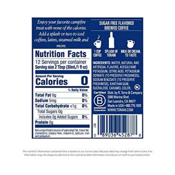 Torani Sugar Free Syrup, S'mores, 12.7 Ounce (Pack of 4)