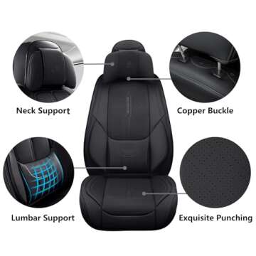 NS YOLO Universal Fit Full Coverage Leather Car Seat Covers for Cars,SUVs and Pick-up Trucks, Car Se...