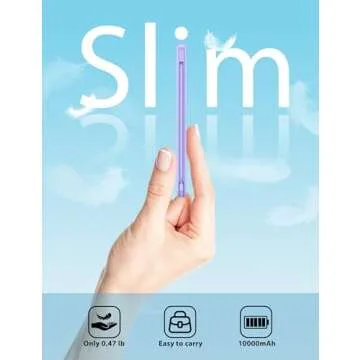 miisso 10000mAh Slim Portable Charger with Built in Cable, Power Bank Travel Charger External Batter...