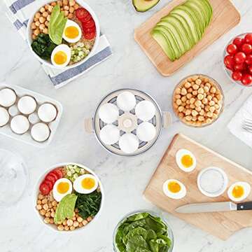 Dash Rapid Egg Cooker: 6 Egg Capacity Electric Egg Cooker for Hard Boiled Eggs, Poached Eggs, Scrambled Eggs, or Omelets with Auto Shut Off Feature, Cream