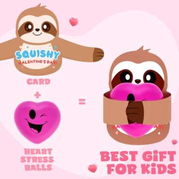 ZMCINER 24 Packs Valentines Day Gifts for Kids Classroom with Heart Stress Ball, Valentines Cards for Kids Classroom School Valentine Gift Exchange Valentines Party Favor